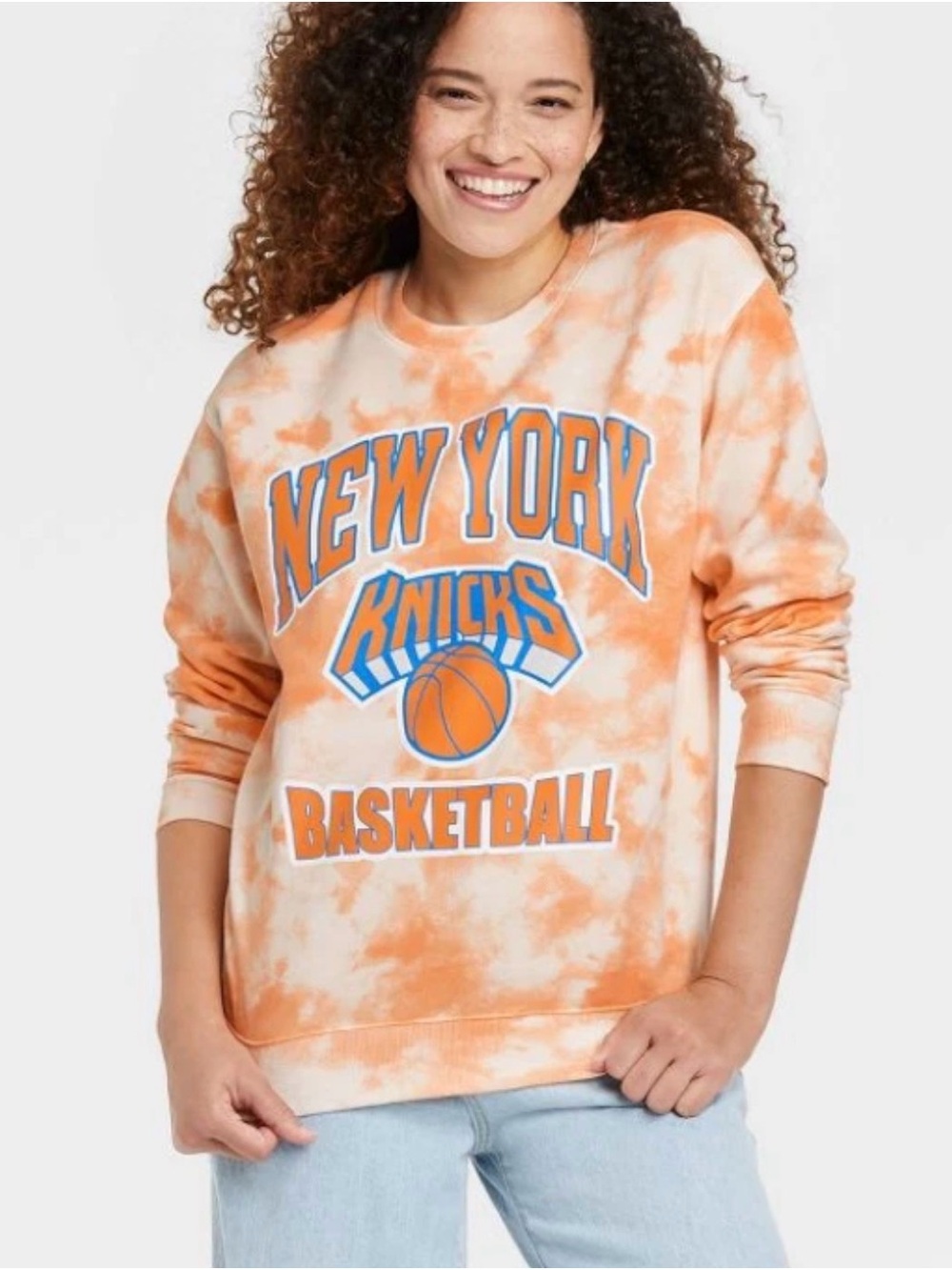 New York Knicks Orange Tie Dye Basketball Sweatshirt Size XL